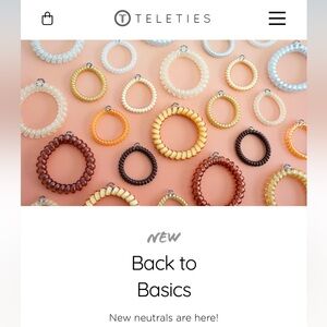 Teleties Spiral Hair Ties Size Small x4